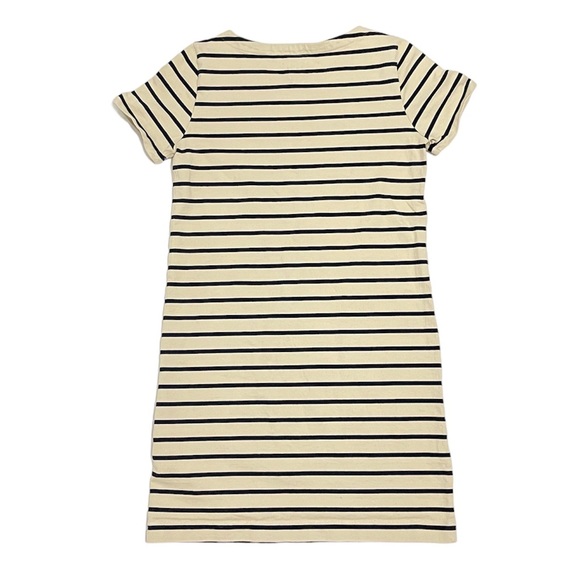 J. Crew 100% Cotton Stripe Zip Top Crewneck T-shirt Dress Mini Size Small - Picture 2 of 6